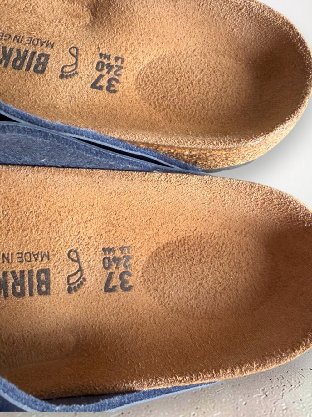Birkenstock Arizona Blue Vegan Synthetic Black Buckle Regular Width  W6 M4 37 EU - Picture 3 of 12
